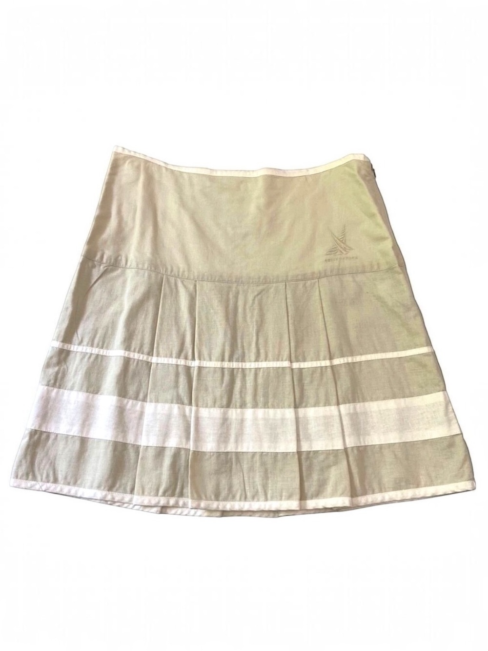 HELLY Hansen A line pleated skirt beige beige ecru cotton linen blend in Large
